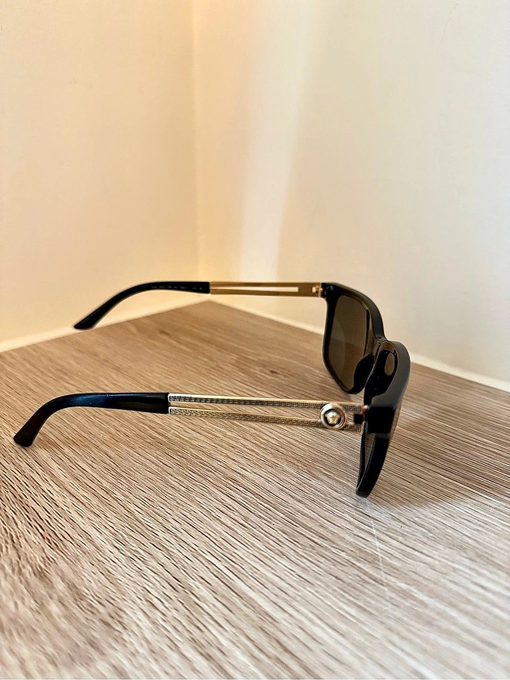 Versace Greca Medusa Sunglasses in Black & Gold